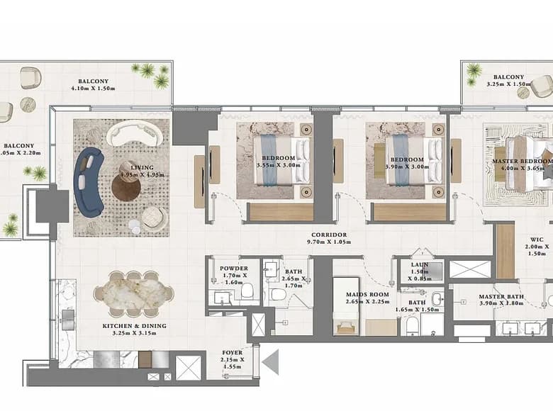 2 bedroom apartment 133 m² Dubai, United Arab Emirates — 11