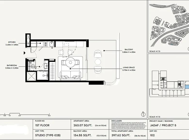 1 room apartment 33 m² Dubai, United Arab Emirates — 11