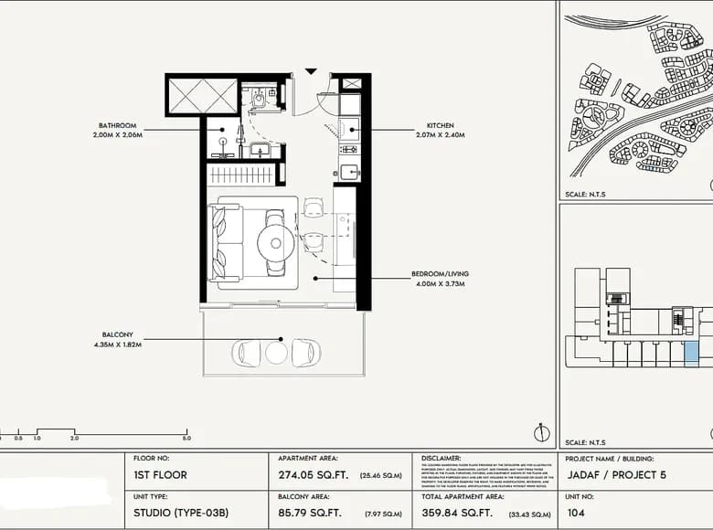 1 room apartment 33 m² Dubai, United Arab Emirates — 12